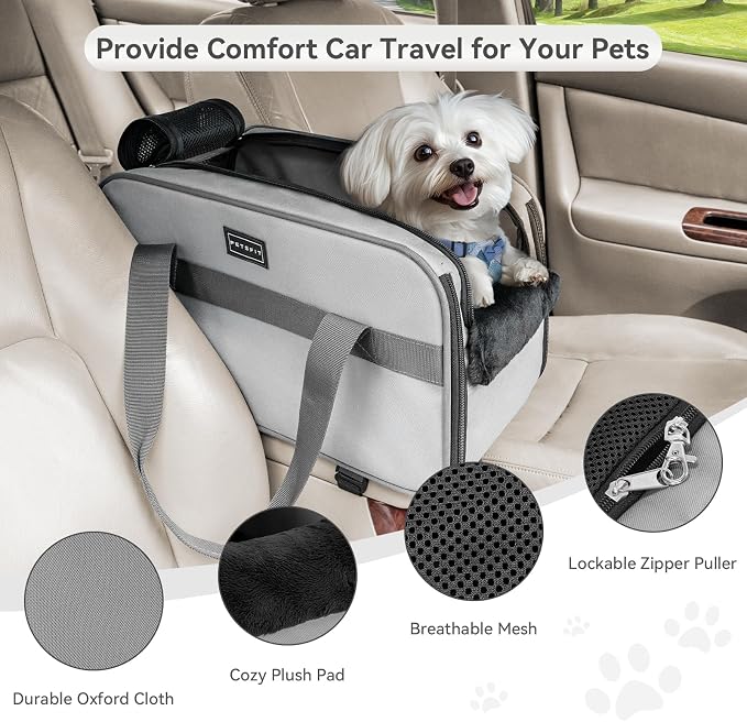 PETSFIT Multipurpose Console Dog Car Seat, Portable Small Dog Car Seat - Image 7