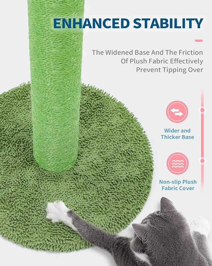 Made4Pets 34" Tall Cat Scratching Post, Cactus Cat Scratcher Kitten Scratching - Image 5