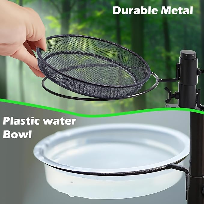 Bird Feeder Station with Metal Mesh Tray and Water Bowl - Image 5