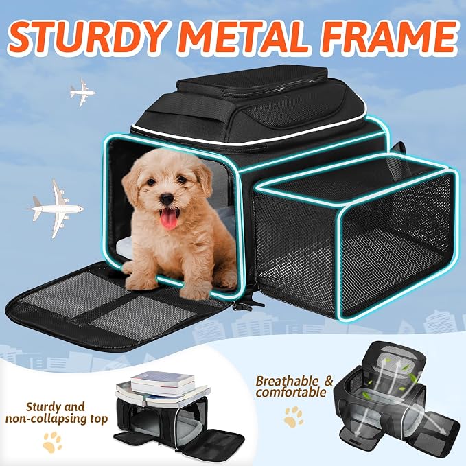 Petskd Top and Side Expandable Pet Carrier 18x13x9.5 Inches Southwest Airline - Image 6