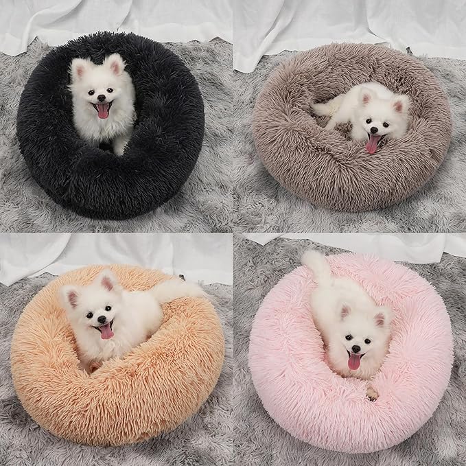 Dog Bed for Small Medium Large Dogs, 24 inch Calming Dogs Bed, Washable-Round - Image 5