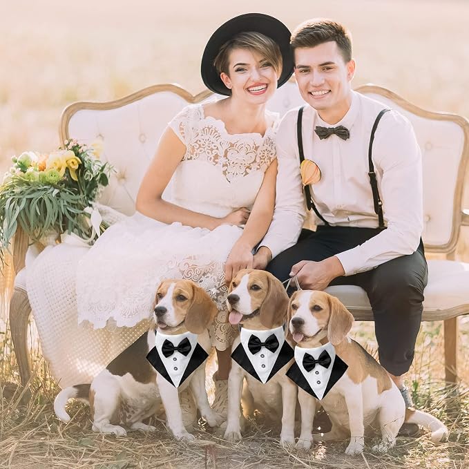ADOGGYGO Formal Dog Tuxedo Wedding Pet Bandana Collar - Image 2