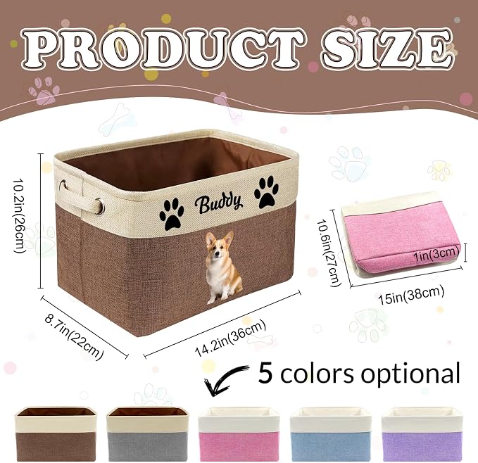 Personalized Dog Cat Toy Storage Basket - Image 3