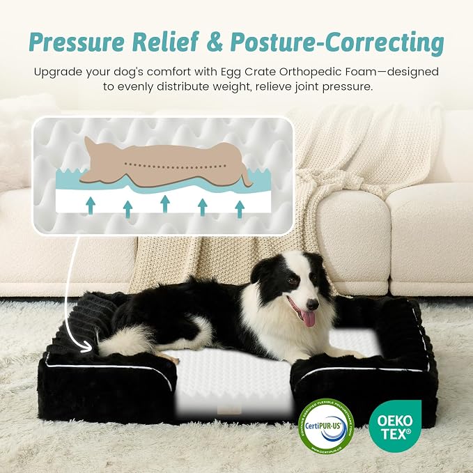 Orthopedic Dog Bed for Medium Small Size Dog, Soft and Warm Faux Fur Sofa for - Image 2