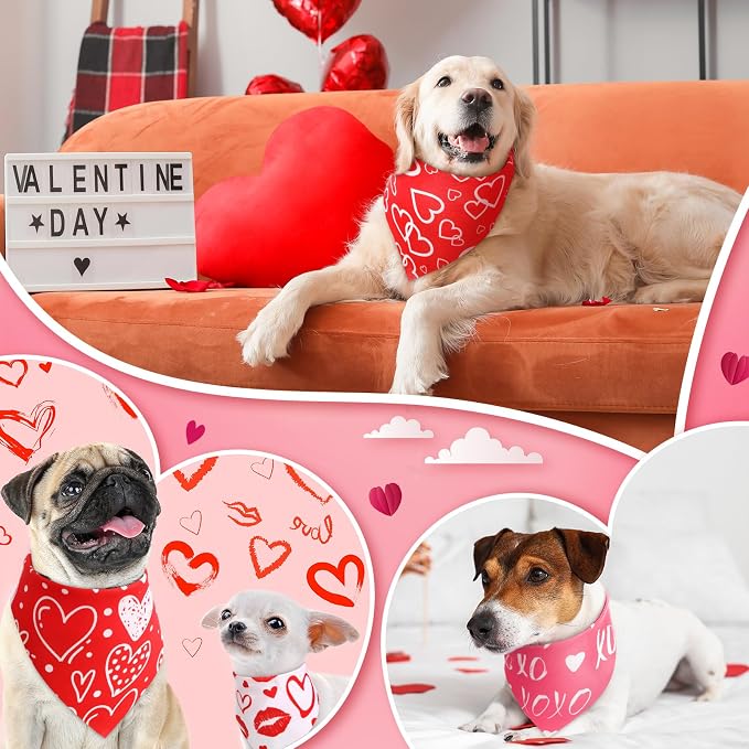 Weewooday 50 Pcs Valentines Dog Bandanas Bulk - Image 6