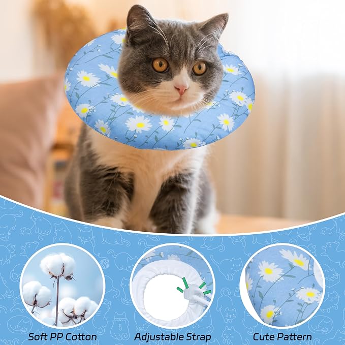 Cat Cone Collar Soft, Adjustable Cat Recovery Collars Kitten Cones to Stop - Image 3