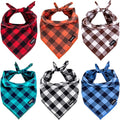 Buffalo Plaid Dog Bandanas Fall Christmas Classic 6PCS Dog Gifts Red Blue Green by Gofshy
