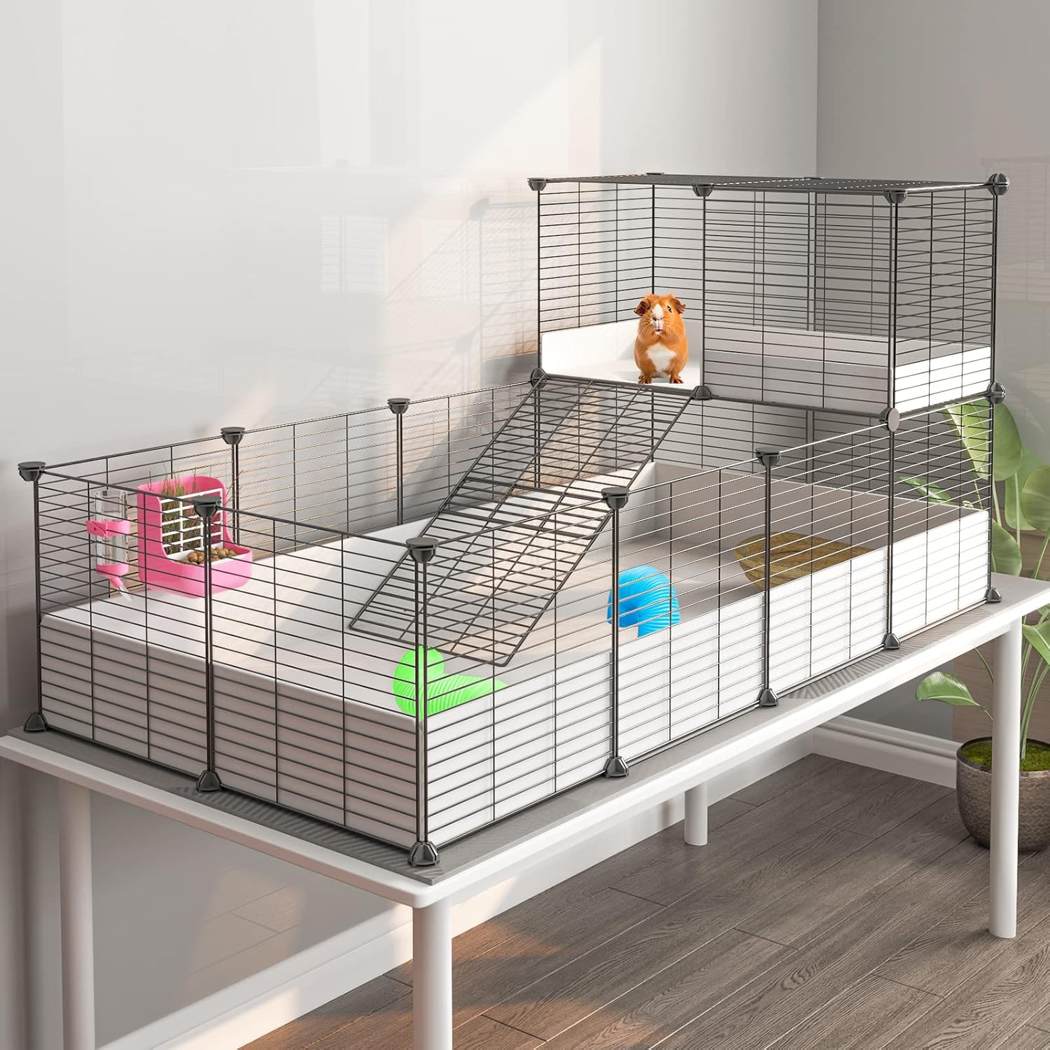Oneluck Guinea Pig Cage with Waterproof Plastic Bottom - GlobalHabitat Supply