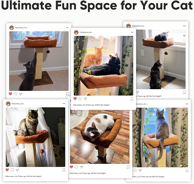 FUKUMARU Cat Scratching Post, Retro-Style Tall Scratch Posts - Image 8