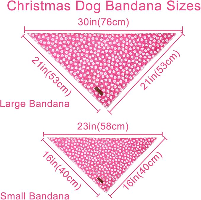 Valentine Dog Bandana, Cotton Pet Kerchief - Image 3