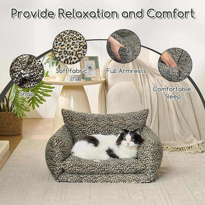 Hollypet Cat Bed Fluffy Plush Mutifuctional Double-Layer Soft Pet Couch - Image 6