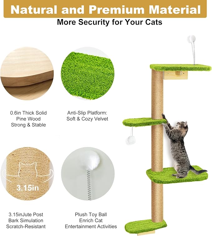 Cat Wall Climber and Floating Shelves, Wall Mounted Cat Tree - Image 3