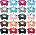 20 Pcs Cat Bowtie Collars with Bell, Solid Colors Kitten Bow Breakaway Cat by Unknown
