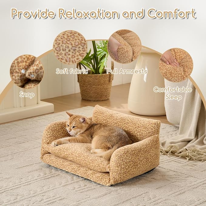 Hollypet Cat Bed Fluffy Plush Mutifuctional Double-Layer Soft Pet Couch - Image 6