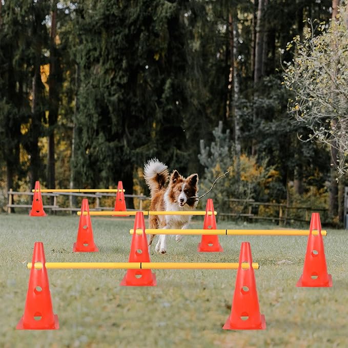 TNZMART Dog Agility Hurdle Cones Pet Jump Training Set Dog Agility Course - Image 2