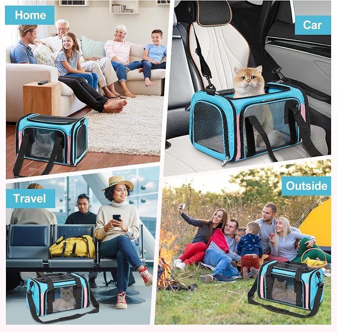 Discala Cat Dog Carrier Up to 15 Lbs TSA Airline Approved Pet Carrier - Image 8