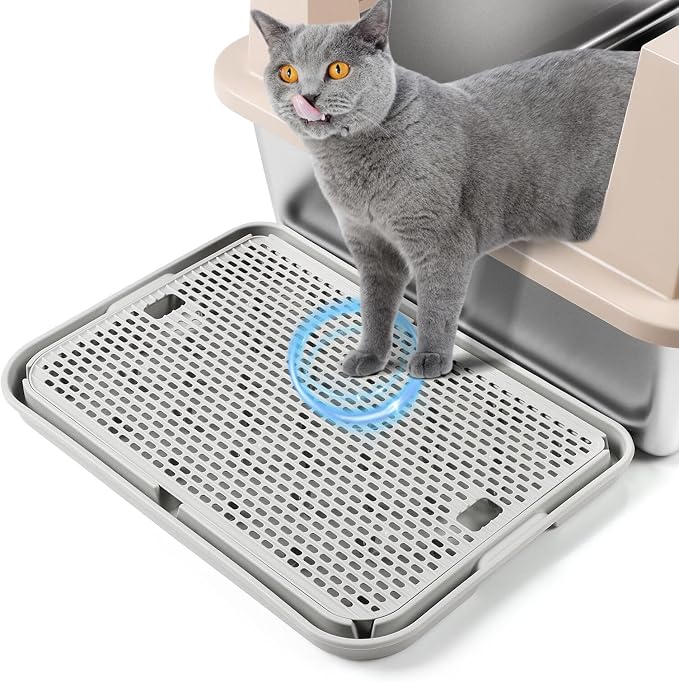 Large Cat Litter Box Step Mat, 16.5"x11.2" Cat Ramp Stairs, Cat Litter Catcher by Bartuke