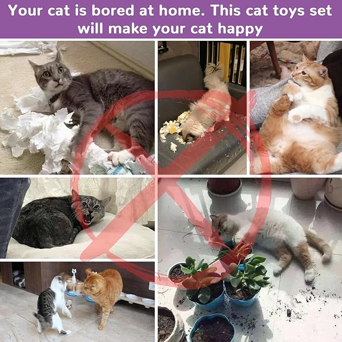 Retro Shaw 33Pcs Cat Toys with Tunnels, Interactive Kitten Toys - Image 7