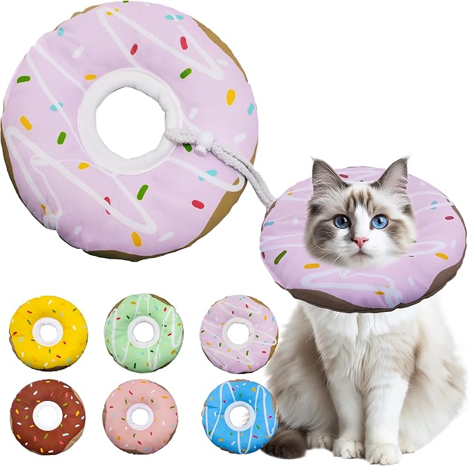 Cat Cone Collar Soft, Adjustable Cat Recovery Collar Kitten Cones to Stop by Seyezo