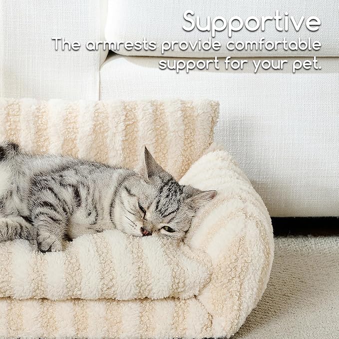 Hollypet Cat Bed Fluffy Plush Mutifuctional Double-Layer Soft Pet Couch - Image 4