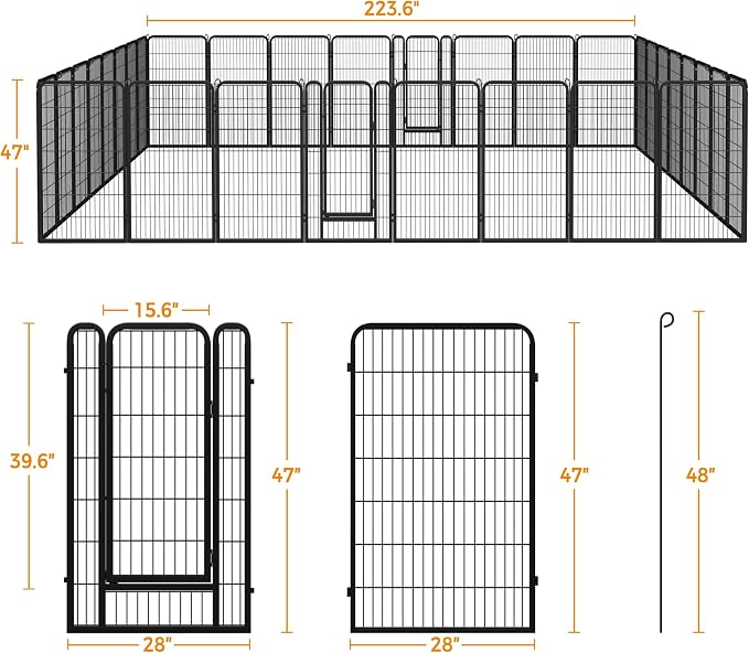 Yaheetech Dog Playpen Outdoor, 47 inch 32 Panels Dog Pen Indoor Heavy Duty - Image 7