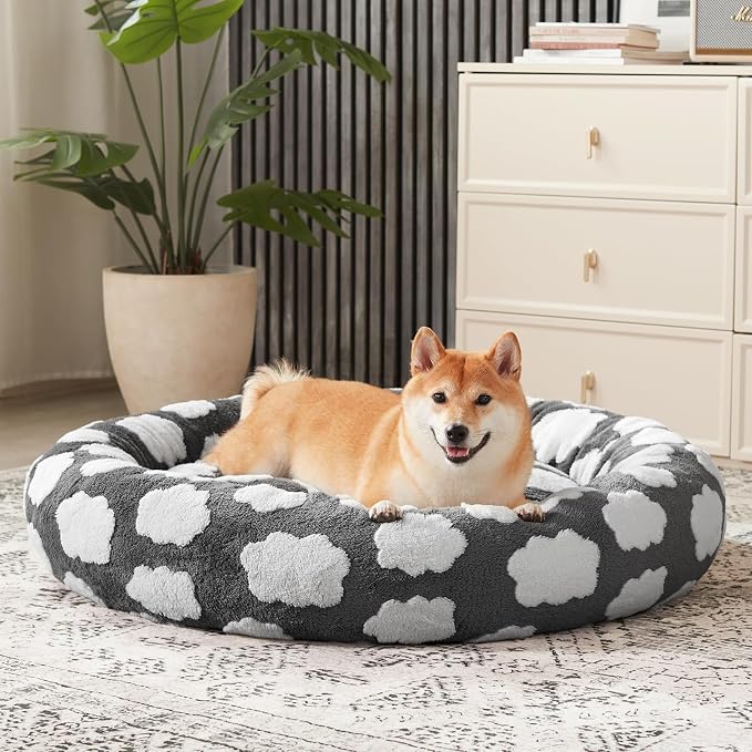 JOEJOY Donut Large Dog Bed, Cute Round Calming Dog Bed - Image 7