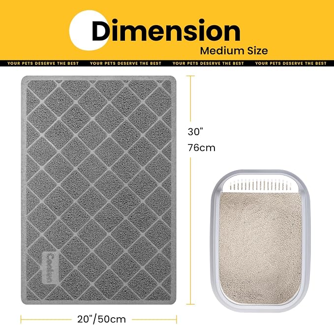 Cat Litter Mat Litter Trapping Mat, Less Waste Cat Litter Box Mat, Soft on - Image 2