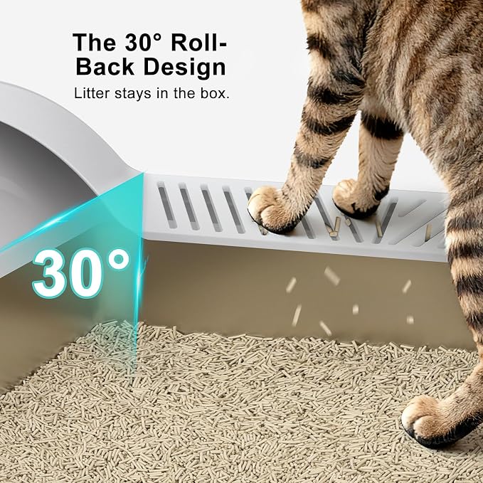 2 Pack Stainless Steel Litter Box | XL Enclosed Cat Litter Boxes - Image 4