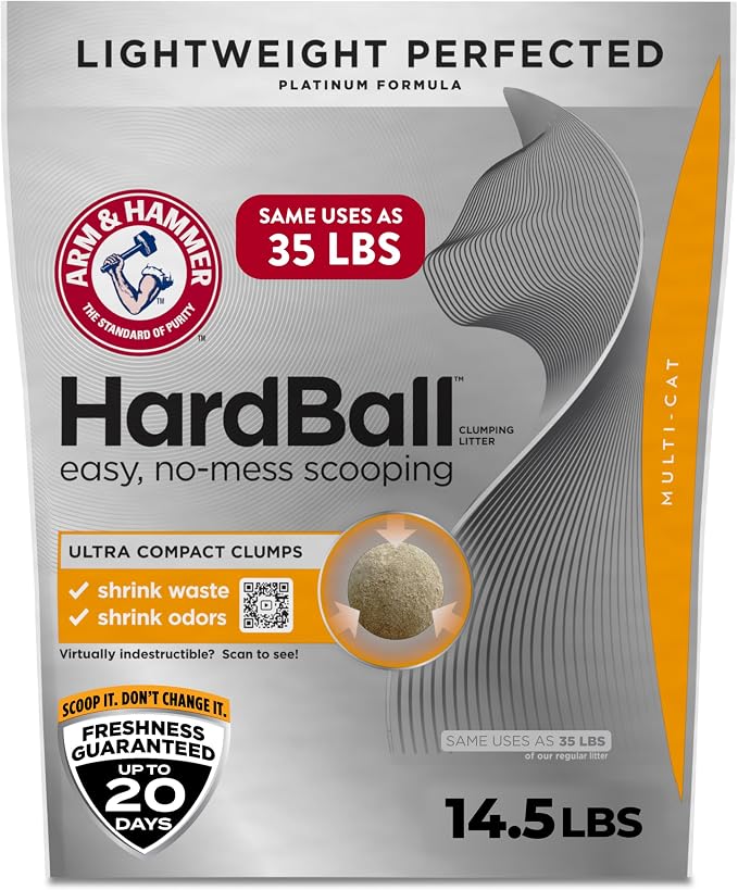 ARM & Hammer Hardball Lightweight Platinum Multi-Cat Clumping Cat Litter Odor by ARMHAMMER