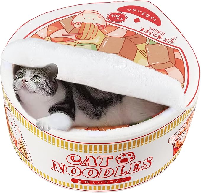 寵幸 Ramen Noodle Dog & Cat Bed, Keep Warm and Super Soft Creative Pet Nest by %E5%AF%B5%E5%B9%B8