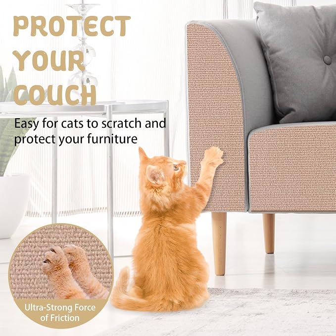 Climbing Cat Scratcher Mat Trimmable Cat Scratching Post Carpet 78.7’’x15.8’’ - Image 4