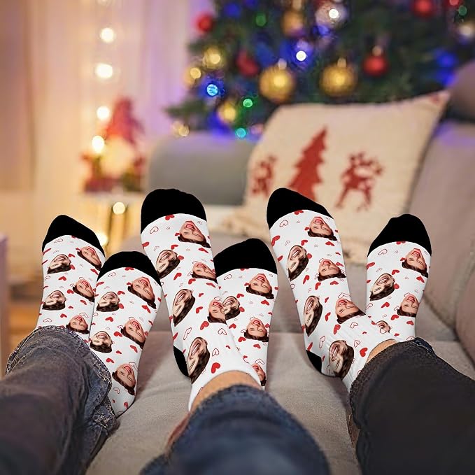 D-Story Custom Face Socks, Personalized Photo Picture on Socks, Unisex Athletic - Image 3
