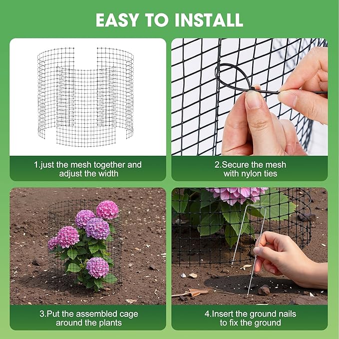 9 PCS Plant Protectors from Animals, 12x12 Inch Heavy Duty Metal Plant Cages - Image 5