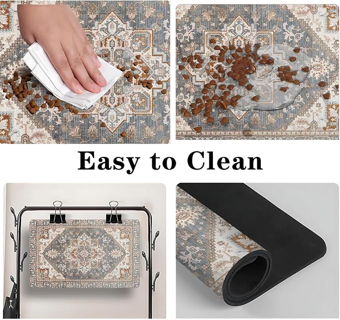 2 Pack Dog Food Mats for Floors, Absorbent and Quick-Drying Pet Cat Food Mat - Image 4