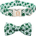 MR. CHUBBYFACE St.Patrick's Day Dog Collar Green Clovers Adjustable Dog Collar by MrChubbyfacePetSupplies