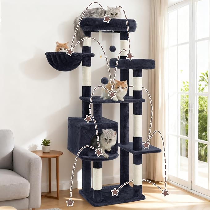 Cat Tree for Indoor Cats, 55.1 inch Cat Tower - Image 6
