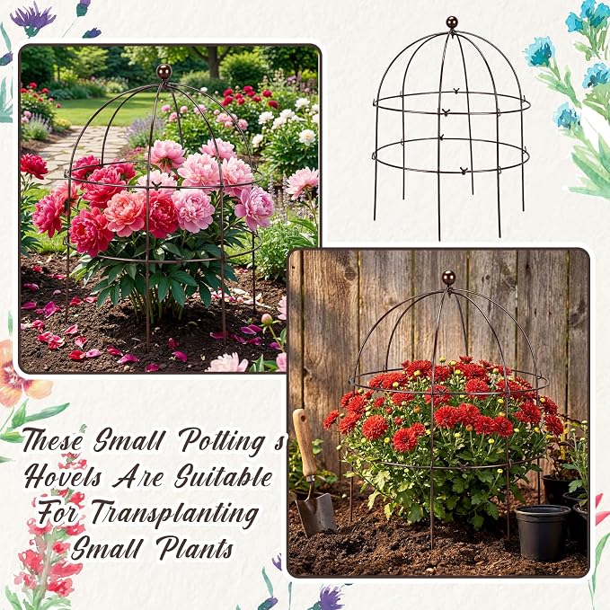 BreezeHug 3 Pack 24 H Peony Cage Climbing Plant Trellis Bird Cage Plant Support - Image 4
