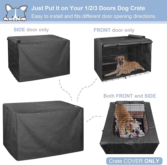 Explore Land Dog Crate Cover for 36 Inches Wire Cage, Heavy-Duty Lattice Pet - Image 6
