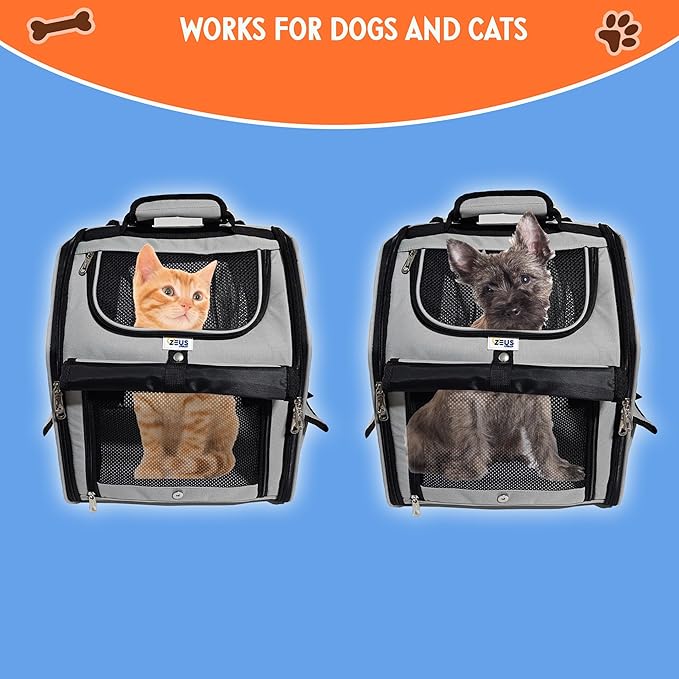 Expandable Pet Backpack Carrier – Dog & Cat, Bonus 2 Collapsible Pet Bowls - Image 9
