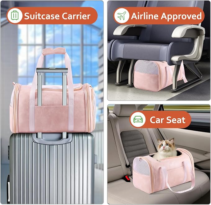 Fashion Leather Dog Carrier Cat Carrier Airline Approved Pet Carrier - Image 6