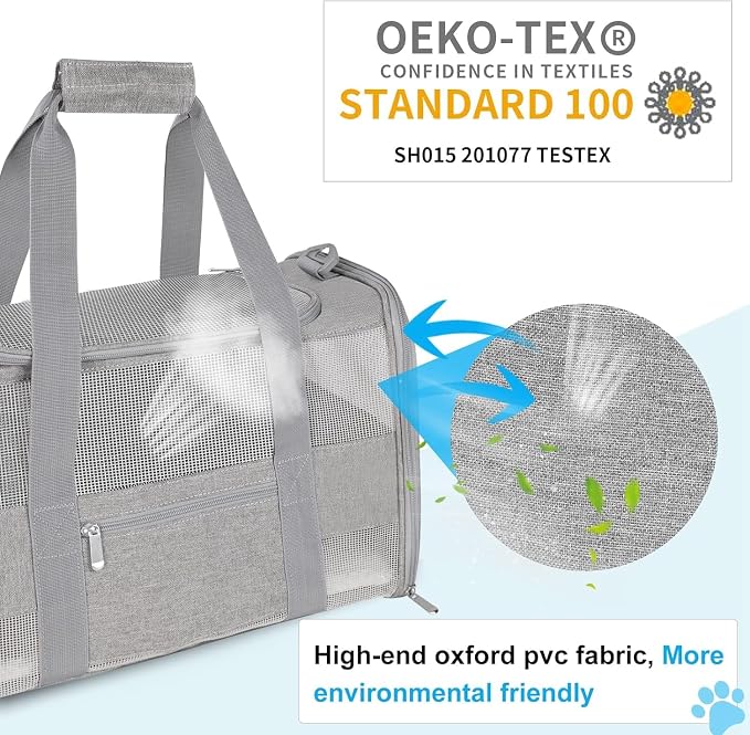 Soft-Sided Cat Carrier for Pets Up to 15lbs, Airline Approved Under-Seat Travel - Image 3