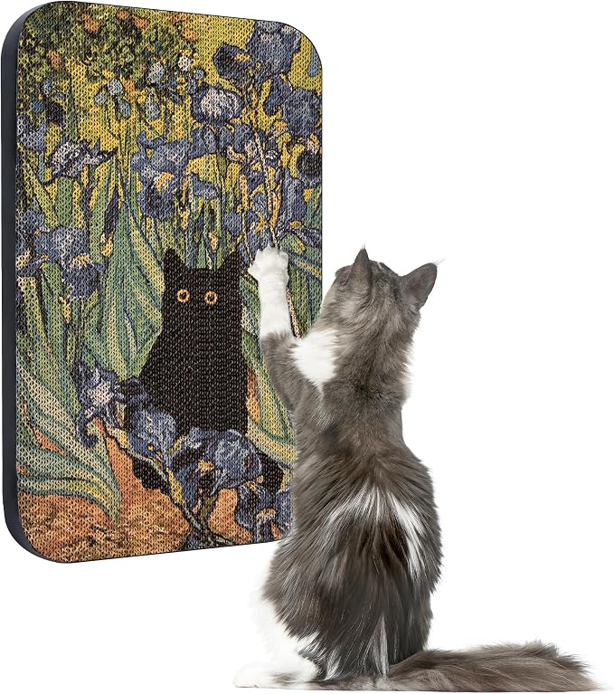 Art Cat Scratcher, Wall-Mountable Cat Scratching Board, Cat Wall Scratcher by LESISSMER
