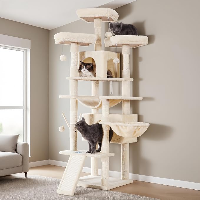 Hey-brother Cat Tree, 71 inches XL Large Cat Tower by Hey-brother