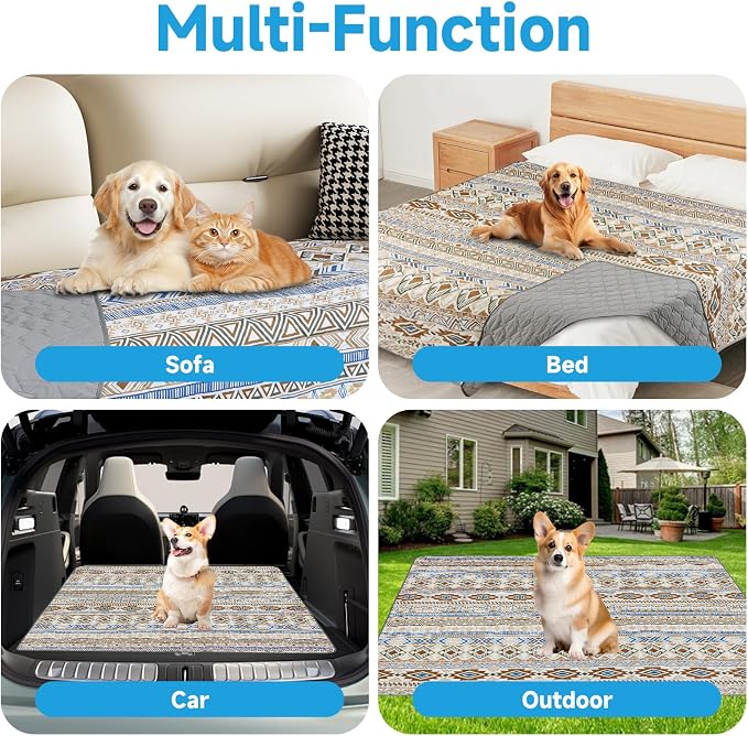 Waterproof Dog Blanket, Bohemian Dog Bed Cover Pet Blanket, Reversible Sofa - Image 7
