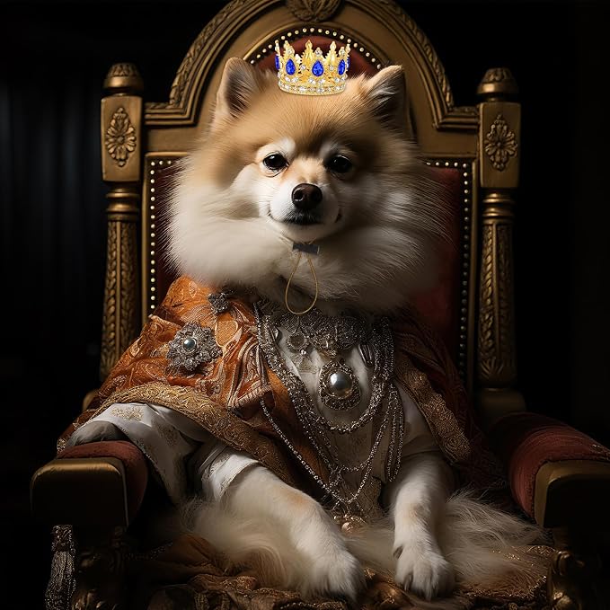 Abbylike Pet Rhinestone King Crown, Queen Crown - Image 5
