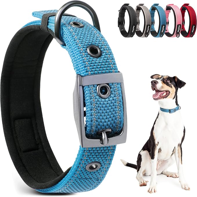 PetiFine Dog Collar for Large Dogs, Neoprene Padded and Adjustable, Reflective by PetiFine