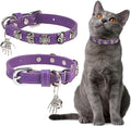 EXPAWLORER Leather Cat Collar for Girl Boy- Adjustable Pet Collar by EXPAWLORER
