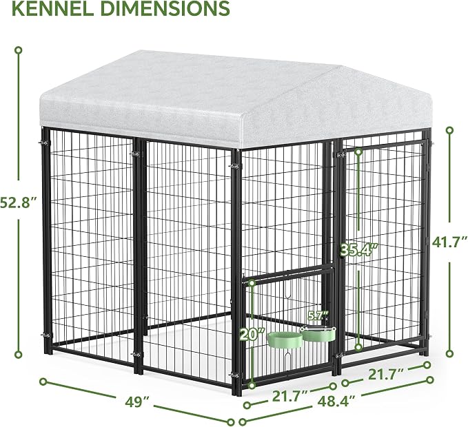 Mr IRONSTONE Outdoor Dog Kennel Heavy Duty Metal Dog Enclosure - Image 7