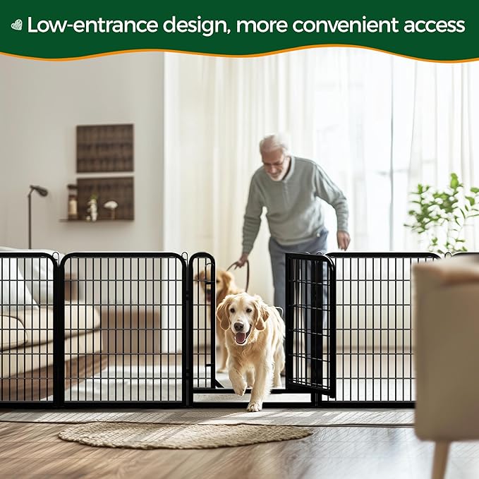 Yaheetech Dog Playpen Outdoor, 32 inch 16 Panels Dog Pen Indoor Heavy Duty - Image 4