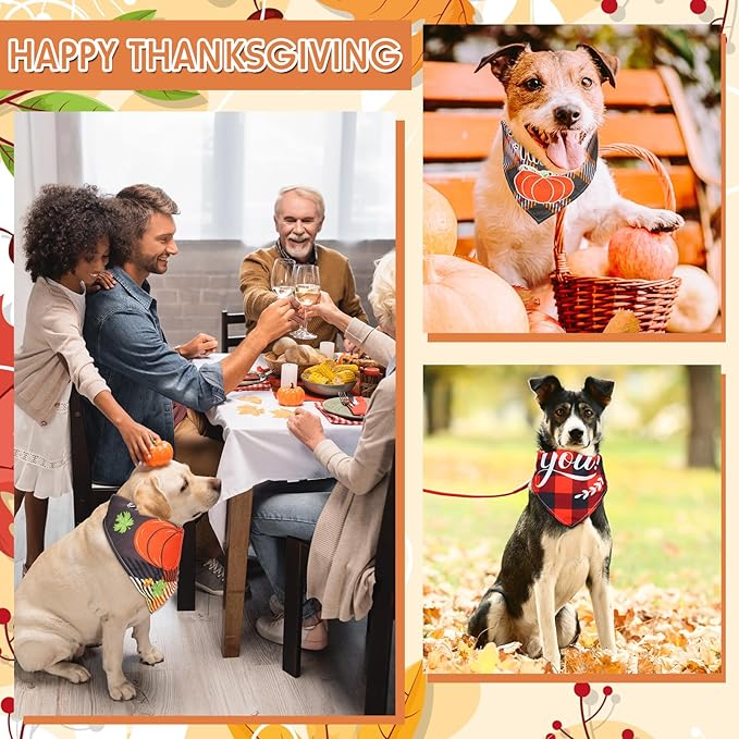 Sweetude 100 Pcs Fall Dog Bandanas Bulk Plaid Bandanas - Image 6